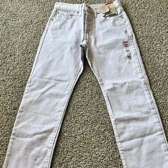 New with tags Levi's 501 light purple Straight Leg Jeans Classic Denim - Picture 2 of 11